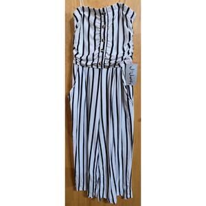 J for Justify Striped Strapless Jumpsuit (Size Small)